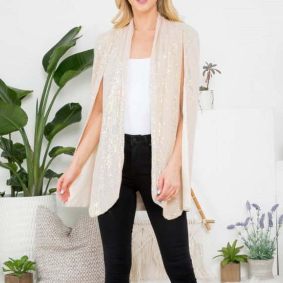 Sequin Cape Blazer - Picture 3 of 4